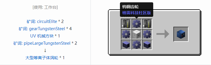 我的世界格雷科技社区版机器合成表大全