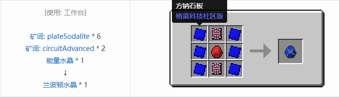 我的世界格雷科技社区版储电设备合成表大全