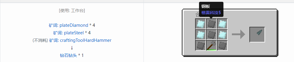 我的世界格雷科技社区版钻头合成表大全