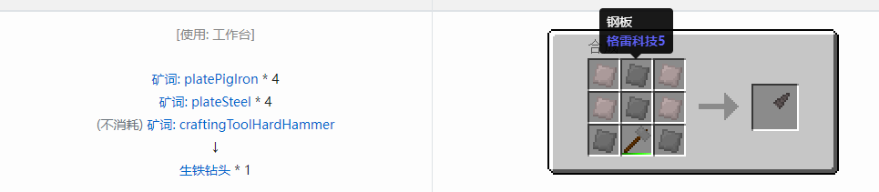 我的世界格雷科技社区版钻头合成表大全