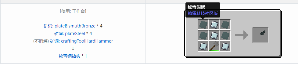 我的世界格雷科技社区版钻头合成表大全