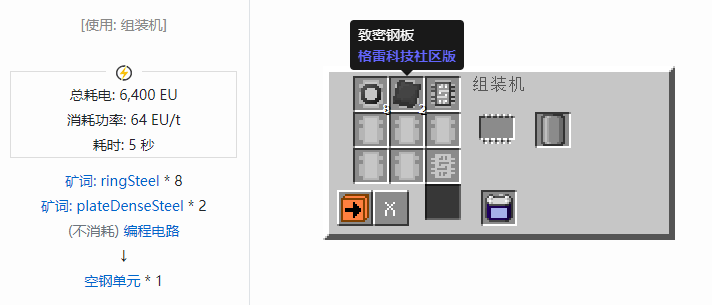 我的世界格雷科技社区版容器合成表大全