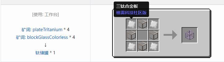 我的世界格雷科技社区版容器合成表大全