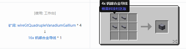 我的世界格雷科技社区版线管合成表大全