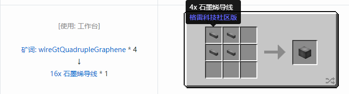 我的世界格雷科技社区版线管合成表大全
