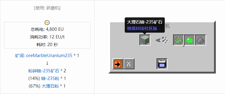 我的世界格雷科技社区版粉碎矿石合成表大全