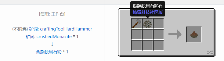 我的世界格雷科技社区版含杂粉合成表大全