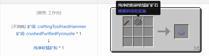 我的世界格雷科技社区版纯净粉合成表大全