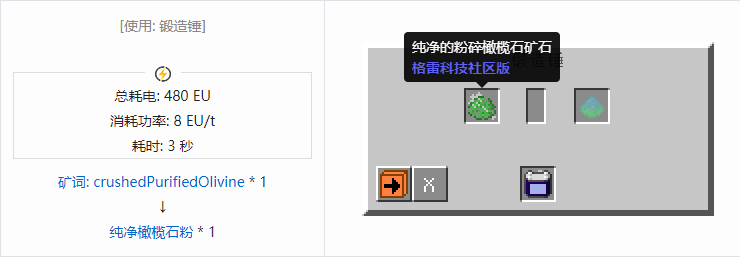 我的世界格雷科技社区版纯净粉合成表大全