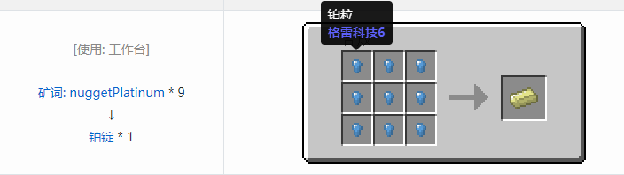 我的世界格雷科技社区版锭合成表大全