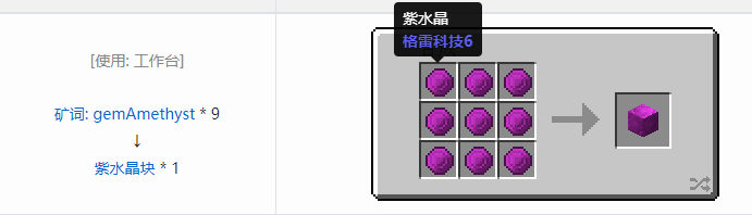 我的世界格雷科技社区版建筑方块合成表大全