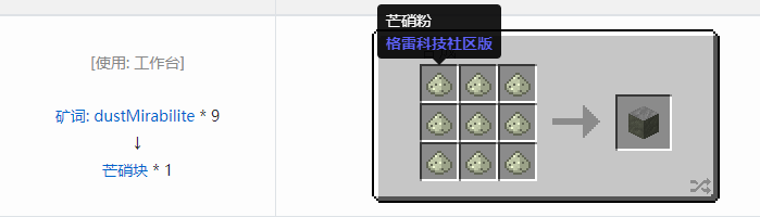 我的世界格雷科技社区版建筑方块合成表大全