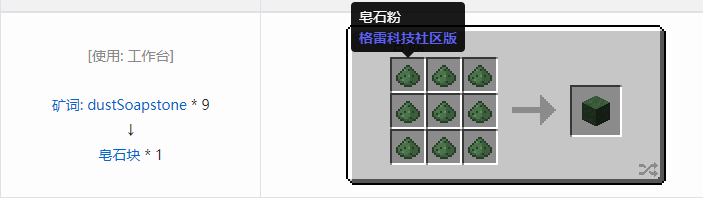 我的世界格雷科技社区版建筑方块合成表大全