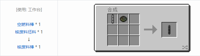 我的世界HBM的核科技模组燃料棒合成表大全