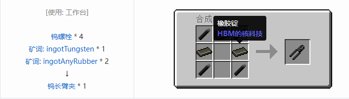 我的世界HBM的核科技工具合成表大全