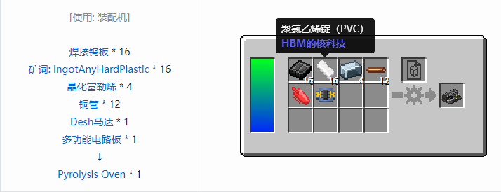 我的世界HBM的核科技模组机器合成表大全