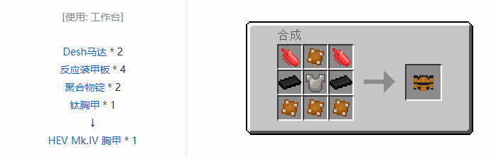 我的世界HBM的核科技模组装备合成表大全