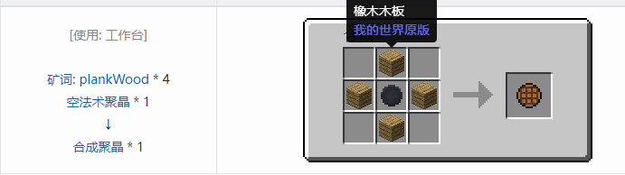 我的世界诡厄巫法聚晶合成表大全