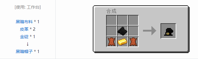 我的世界诡厄巫法装备合成表大全