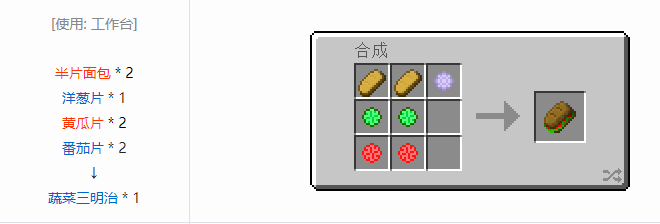 我的世界格雷科技6食品合成表大全