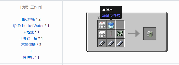 我的世界热量与气候机械合成表大全2026