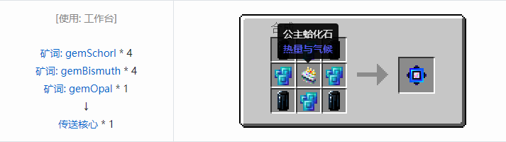 我的世界热量与气候材料合成表大全2026