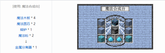 我的世界魔法金属mod设备合成表大全2026