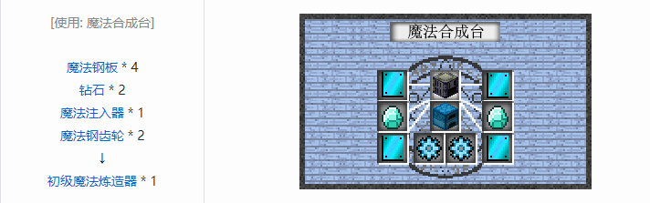 我的世界魔法金属mod设备合成表大全2026