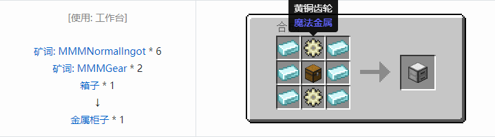 我的世界魔法金属mod设备合成表大全2026