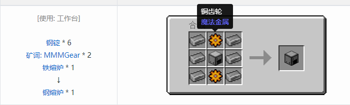 我的世界魔法金属mod设备合成表大全2026