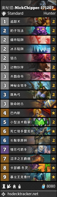 《炉石传说》狗头人猎人卡组大全