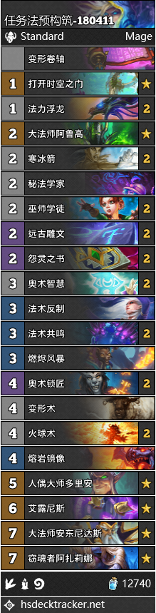 《炉石传说》女巫森林法师卡组预构筑