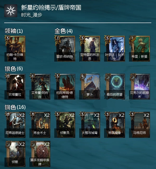 《巫师之昆特牌》盾牌帝国卡组分享