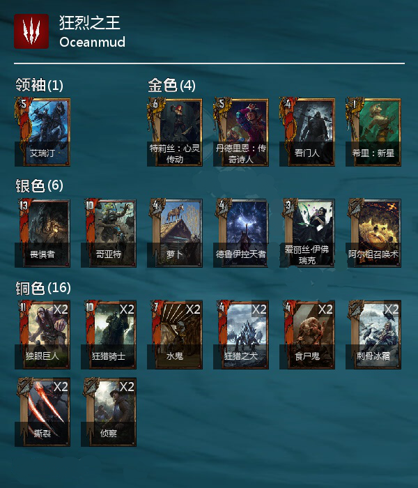 《巫师之昆特牌》R21霜怪卡组推荐