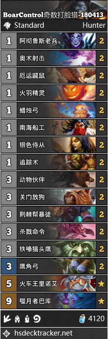 《炉石传说》女巫森林BoarControl打脸猎卡组解析