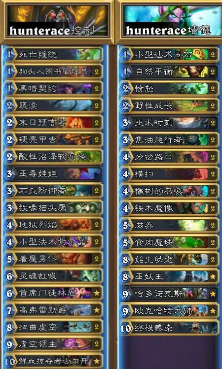 《炉石传说》欧服HCT预选赛hunterace卡组搭配解析