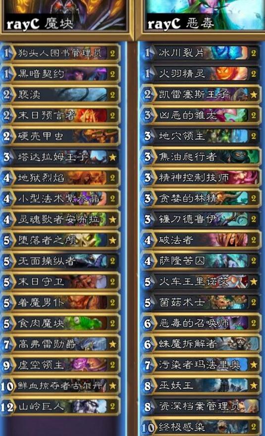 《炉石传说》美服HCT第一赛季预选赛RayC卡组解析