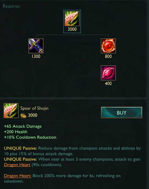 《LOL》精进长矛装备属性介绍