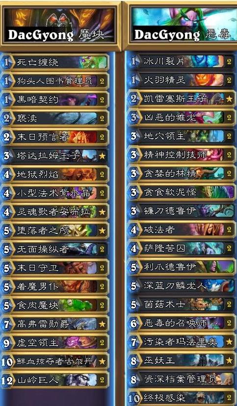 《炉石传说》亚服HCT第一赛季预选赛DacGyong卡组推荐