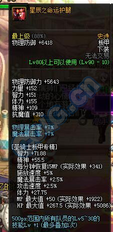 《DNF》体力奶爸和精神奶爸对比