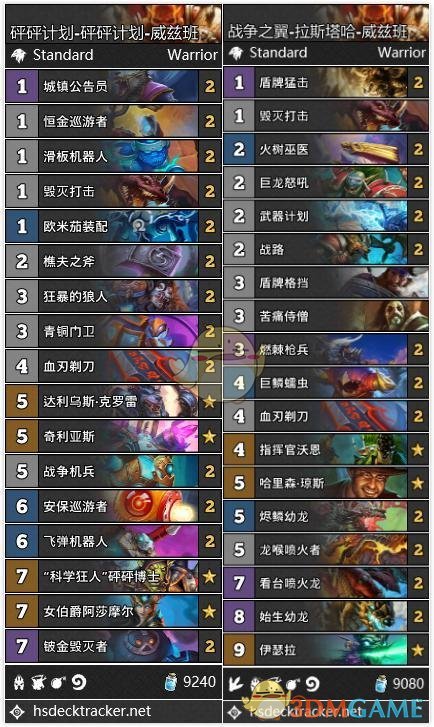 《炉石传说》拉斯塔哈威兹版卡组大全