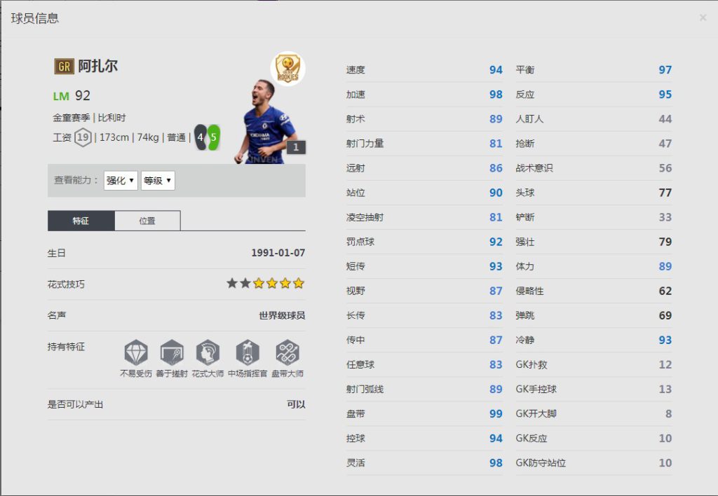 《FIFA online4》菲利佩·库蒂尼奥球员信息