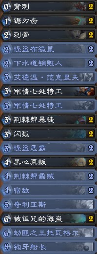 《炉石传说》暗影崛起钩牙贼卡组介绍