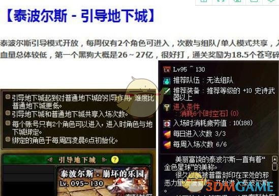 《DNF》泰波尔斯引导模式奖励介绍