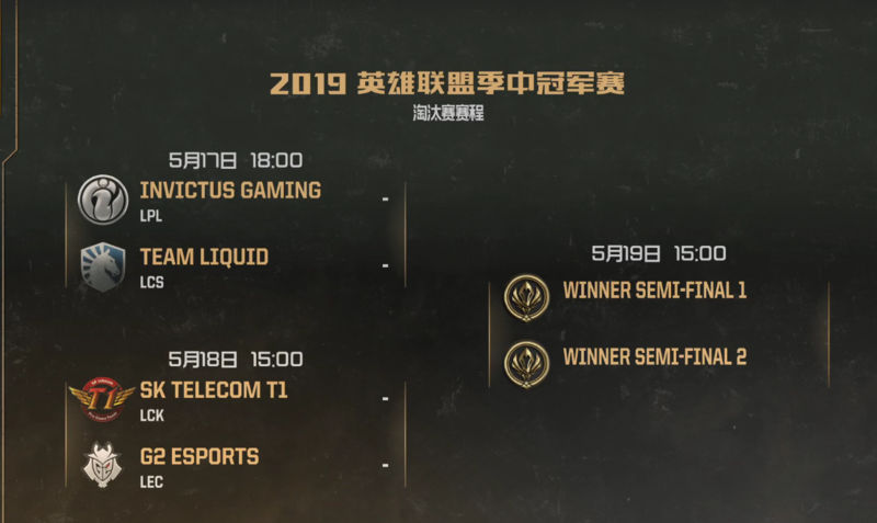 《LOL》2019MSI淘汰赛阶段赛程介绍