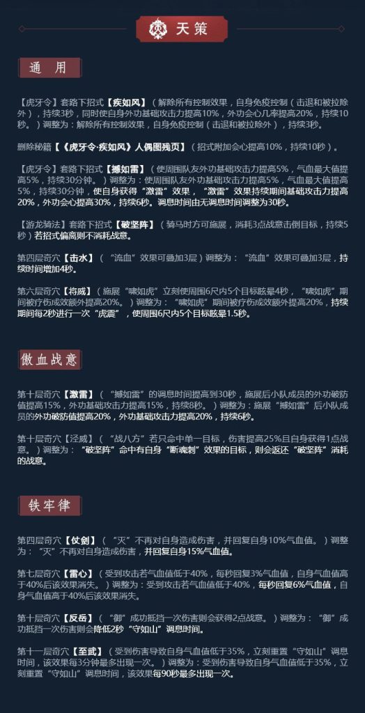 《剑网3》凌雪藏锋天策技改详解