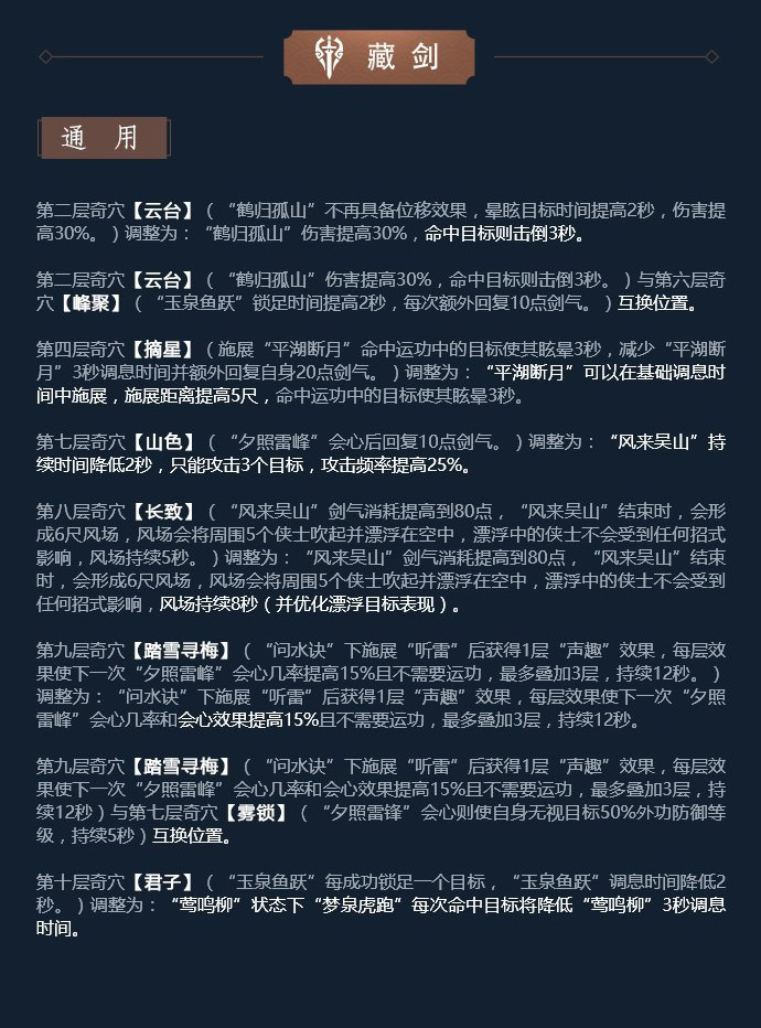 《剑网3》凌雪藏锋藏剑技改详解