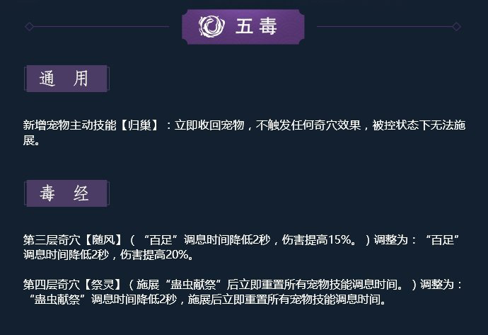 《剑网3》11月12日凌雪藏锋五毒技改解读
