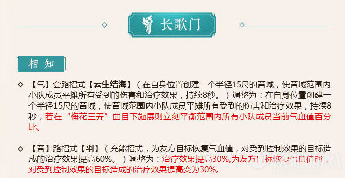 《剑网3》怒海争锋长歌门改动介绍