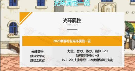 《DNF》2020春节套光环属性展示